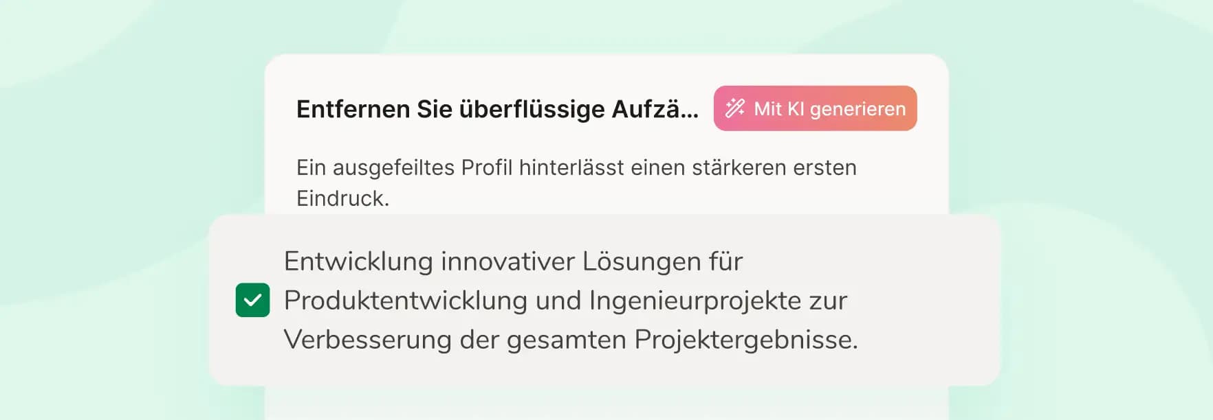 Lass dich von KI-Vorschlägen inspirieren