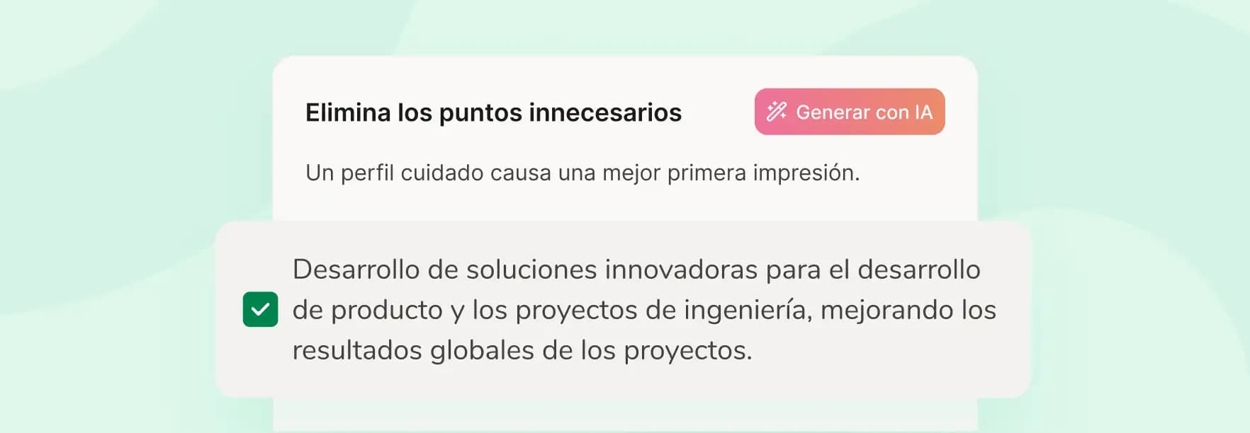 Inspírate con las sugerencias de IA